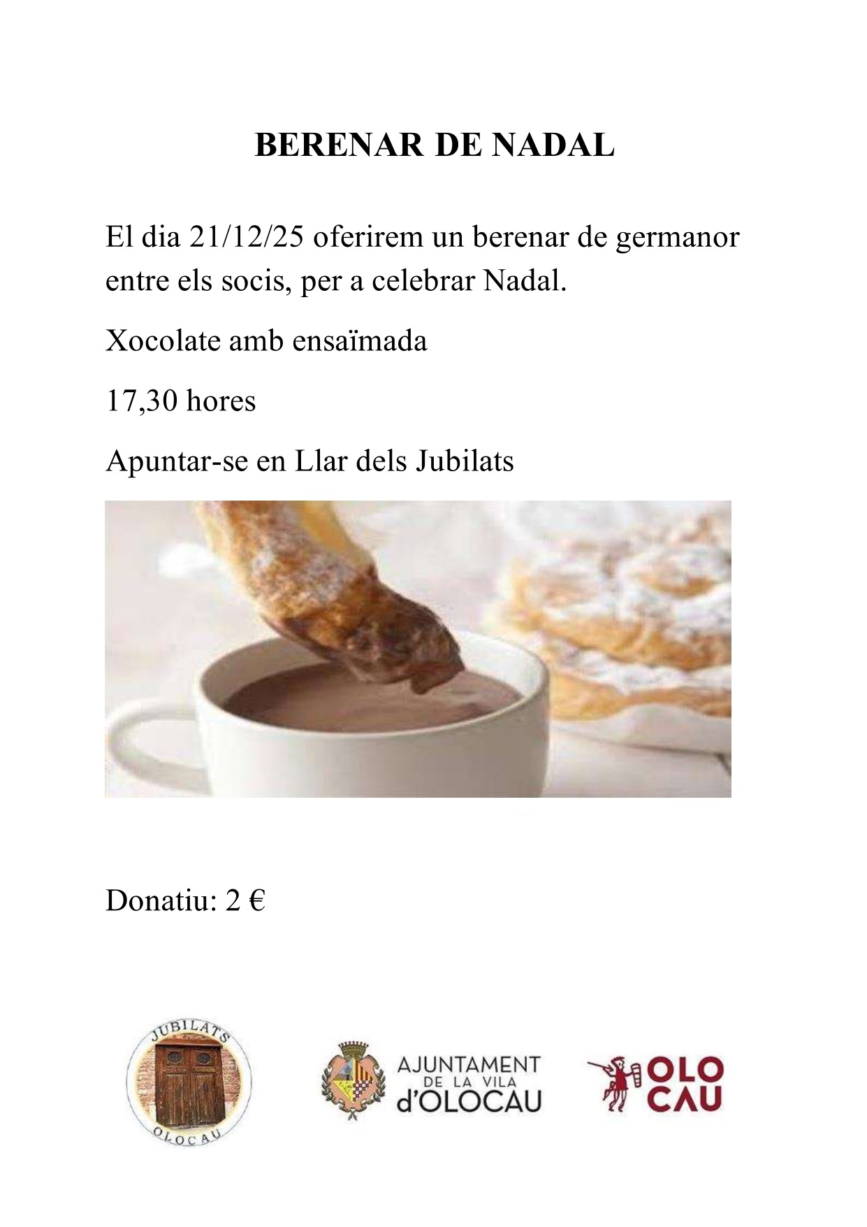 Berenar de Nadal de l'Associació de Jubilats i Pensionistes d'Olocau